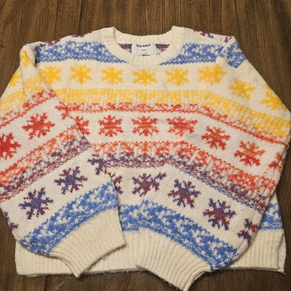 Old Navy Women's Colorful Snowflake Sweater
